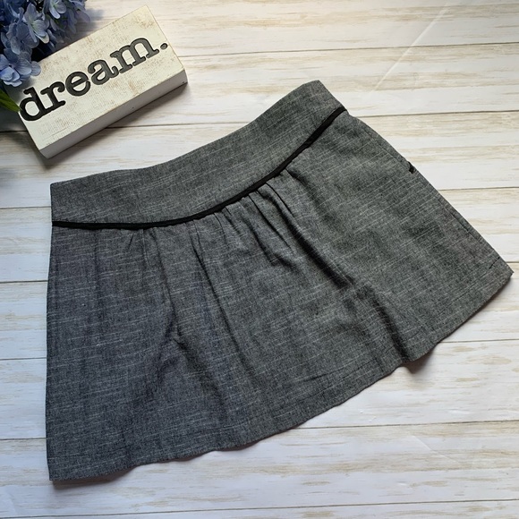 BDG Gray Linen Blend Mini Skirt with Pockets, Sz 8 - Picture 3 of 8
